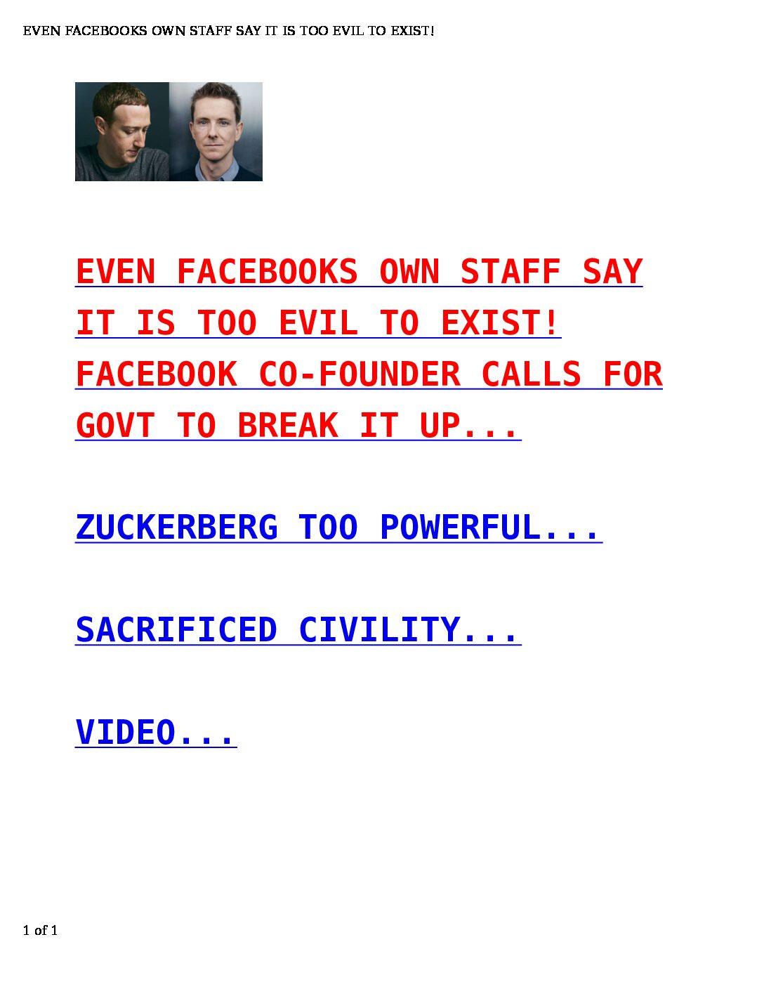 EVEN-FACEBOOKS-OWN-STAFF-SAY-IT-IS-TOO-EVIL-TO-EXIST-pdf
Keywords: Rare Earth Mines Of Afghanistan, New America Foundation Corruption, Obama, Obama Campaign Finance, Obama FEC violations, Palo Alto Mafia, Paypal Mafia, Pelosi Corruption, Political bribes, Political Insider,  Eric Schmidts Sex Penthouse, SEC Investigation