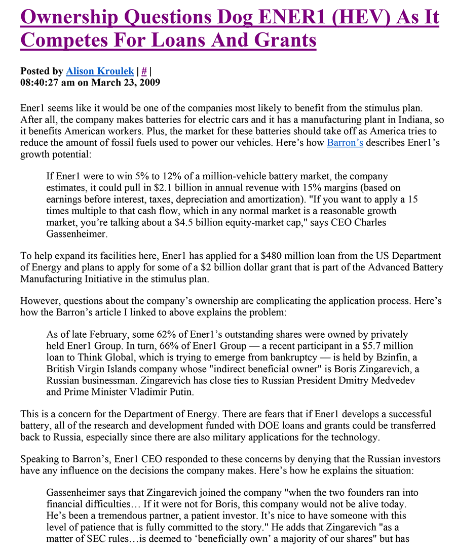 HUGE NUMBER OF TESLA LITHIUM ION BATTERIES COULD EXPLODE UNDER YOUR SEAT
Keywords: Rare Earth Mines Of Afghanistan, New America Foundation Corruption, Obama, Obama Campaign Finance, Obama FEC violations, Palo Alto Mafia, Paypal Mafia, Pelosi Corruption, Political bribes, Political Insider,  Eric Schmidts Sex Penthouse, SEC Investigation